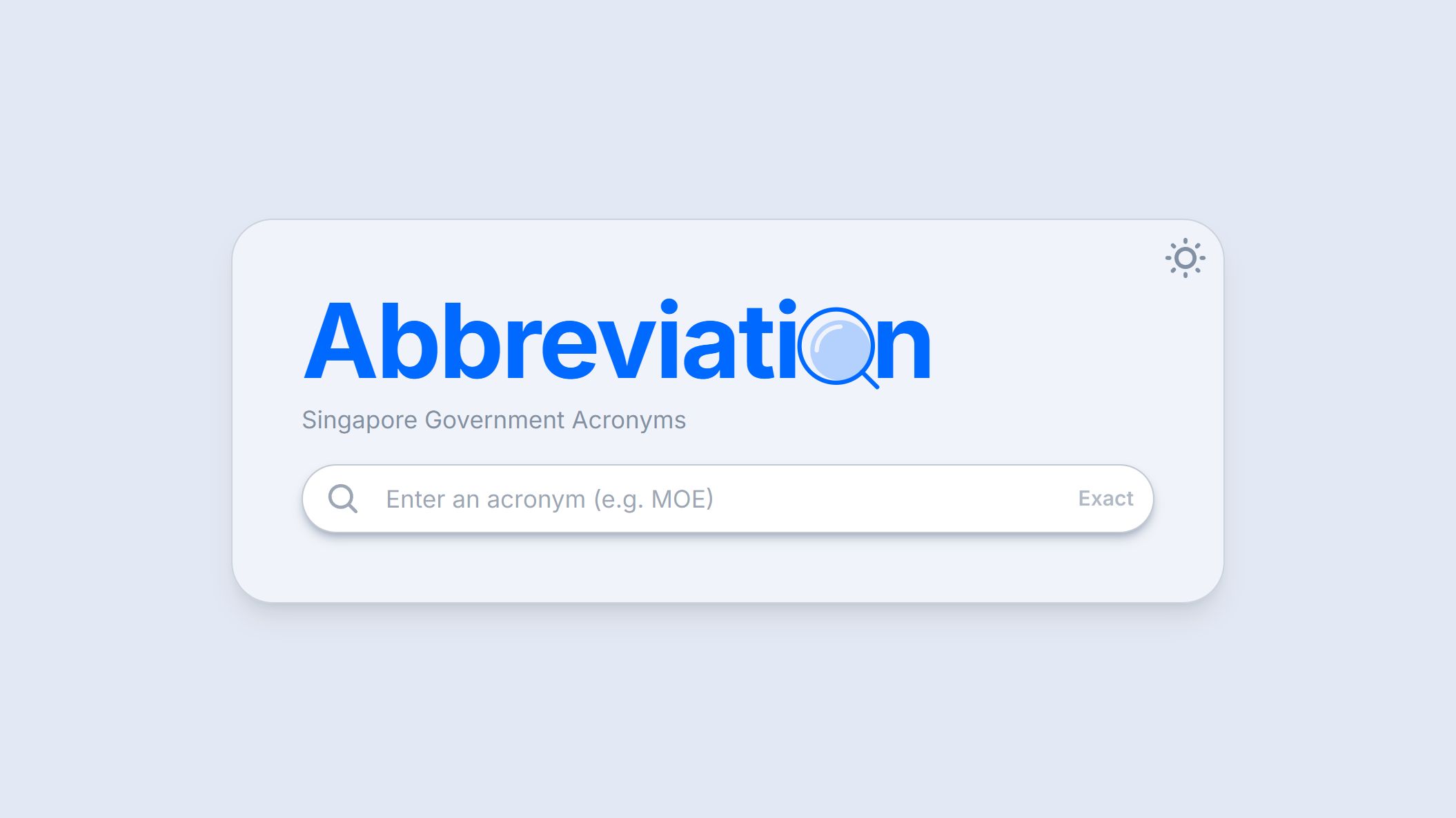 Abbreviation screenshot