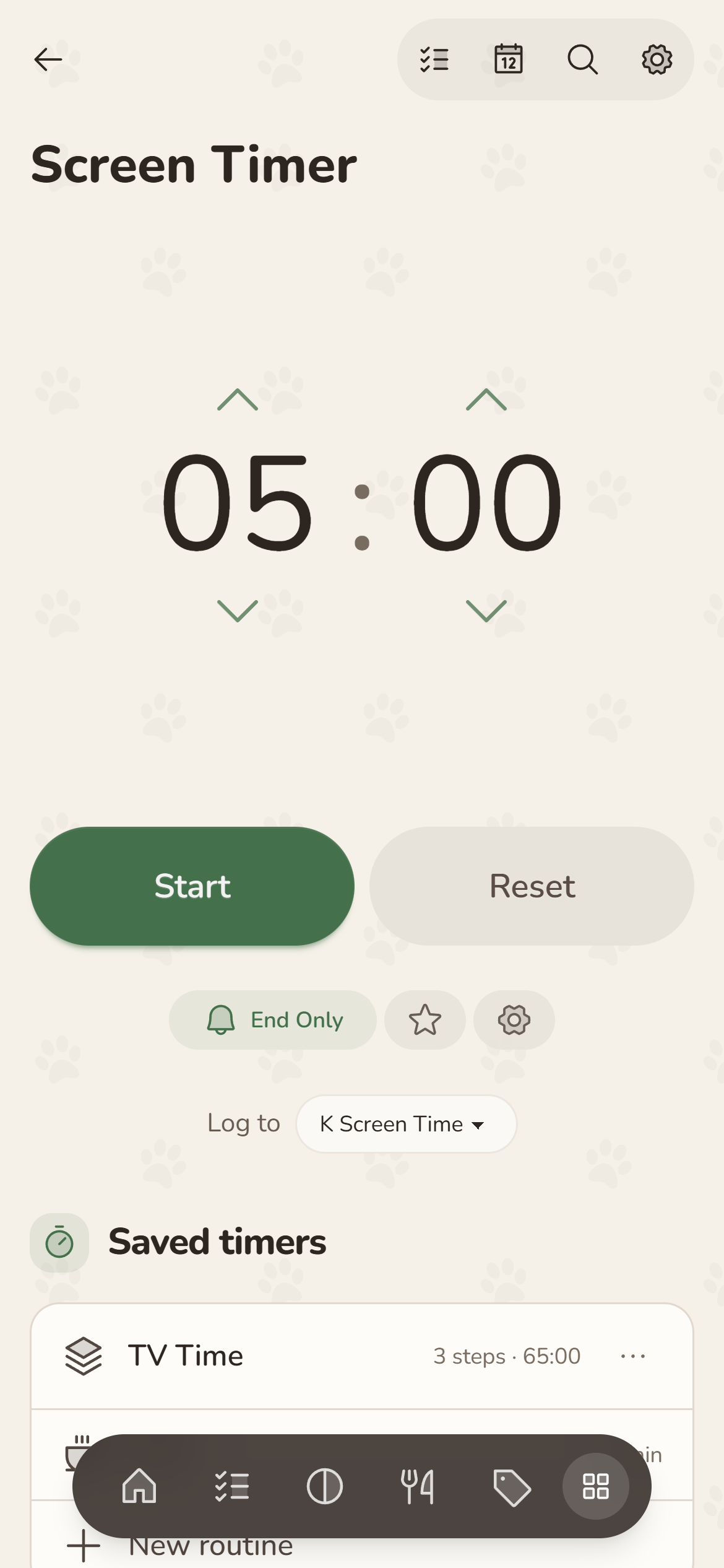 Cubby screen timer