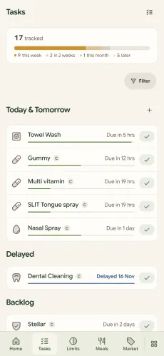 Cubby tasks